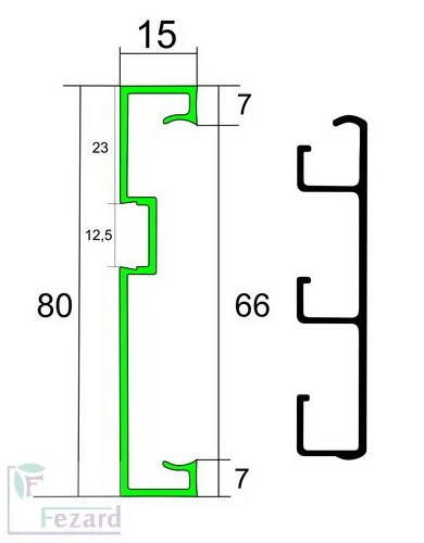 Алюминиевый плинтус Fezard Кабельный ALP-G80-LF Алюминий 80*15*2500 мм в Красноярске