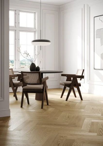 Паркетная доска Quartz Parquet Английская Ёлка Дуб Шампань 33-414 в Красноярске