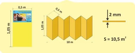 Подложка Солид 2мм гармошка желтая (10.5 м2) в Красноярске