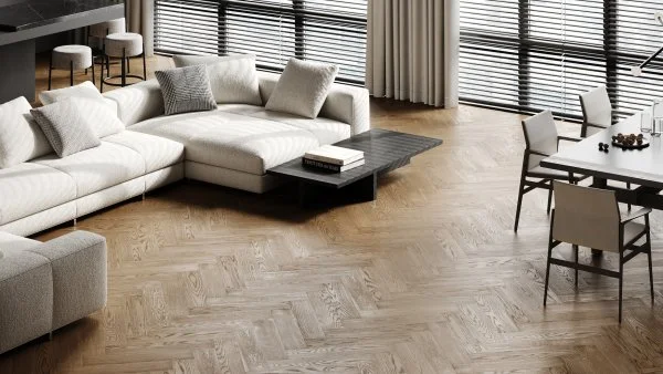 Паркетная доска Quartz Parquet Английская Ёлка Дуб Карельский 33-419 в Красноярске