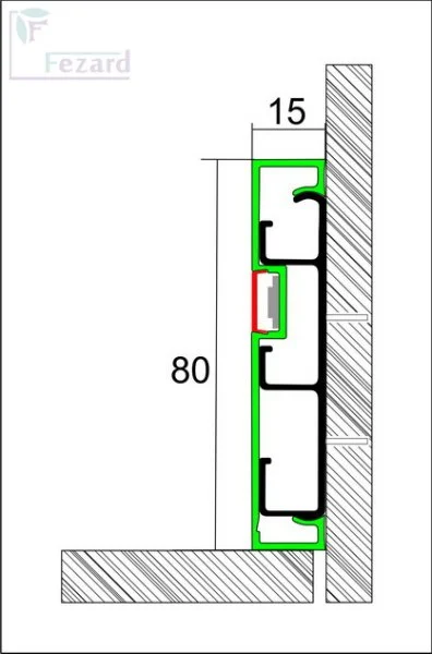 Алюминиевый плинтус Fezard Кабельный ALP-G80-LF Алюминий 80*15*2500 мм в Красноярске