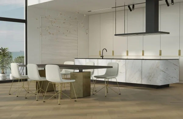 Паркетная доска Quartz Parquet Английская Ёлка Дуб Шампань 33-414 в Красноярске