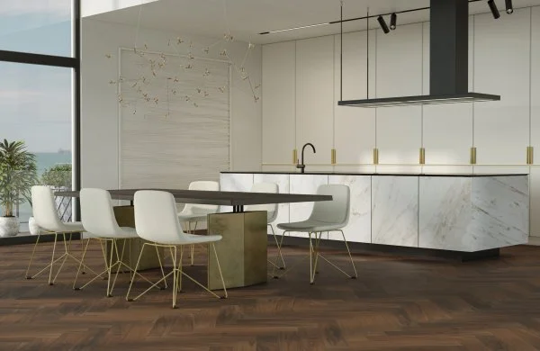 Паркетная доска Quartz Parquet Английская Ёлка Орех Американский 33-400-29 в Красноярске