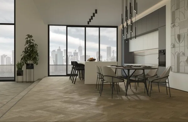 Паркетная доска Quartz Parquet Английская Ёлка Дуб Карельский 33-419 в Красноярске