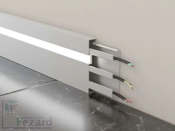 Алюминиевый плинтус Fezard Кабельный ALP-G80-LF Алюминий 80*15*2500 мм в Красноярске